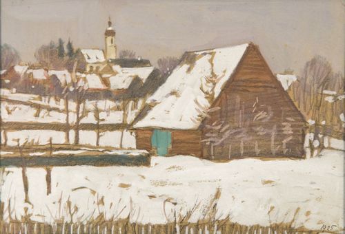 Otto Weil, Blick aus meinem Atelierfenster, 1925, Gouache auf Papier, 14 x 21 cm, Privatsammlung